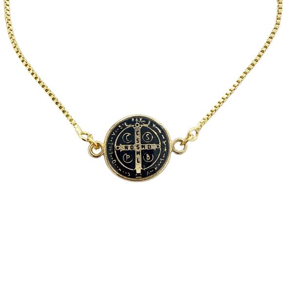 MY SAINT MY HERO Jubilee Benedictine Bracelet in Black & Gold - Picture 7 of 10